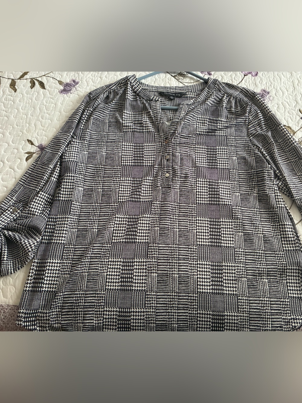 Zac & Rachel Black and White Plaid Blouse